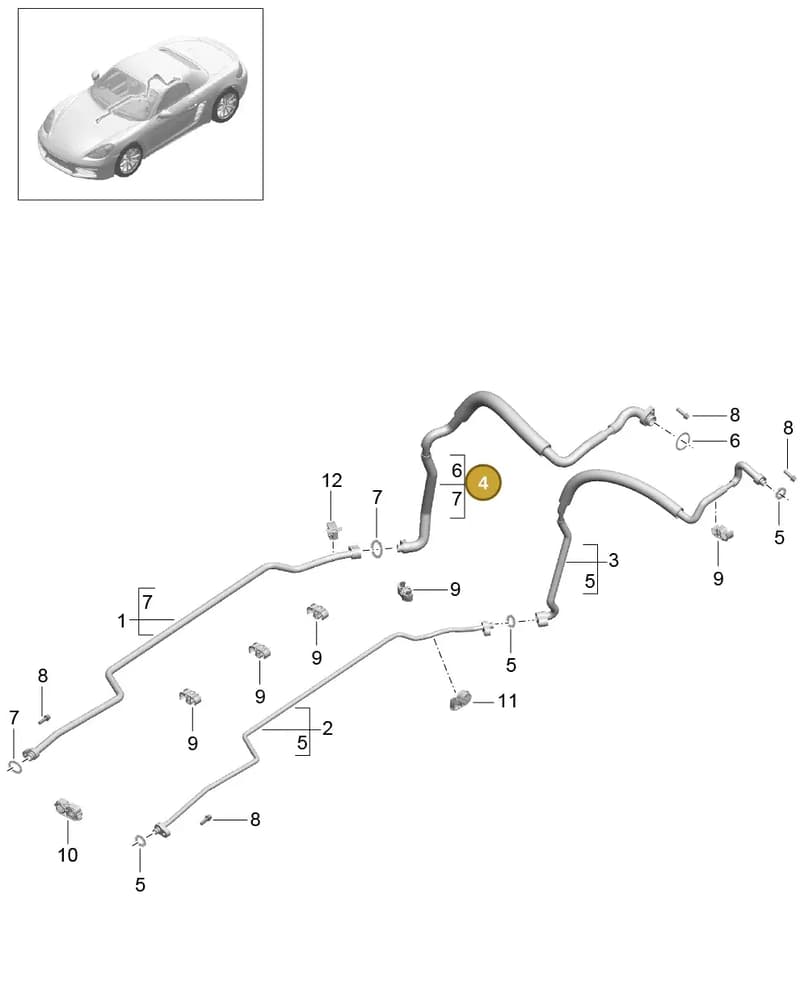 9A257309903 — Porsche Boxster (2016-2019) diagram p48813030, position 4