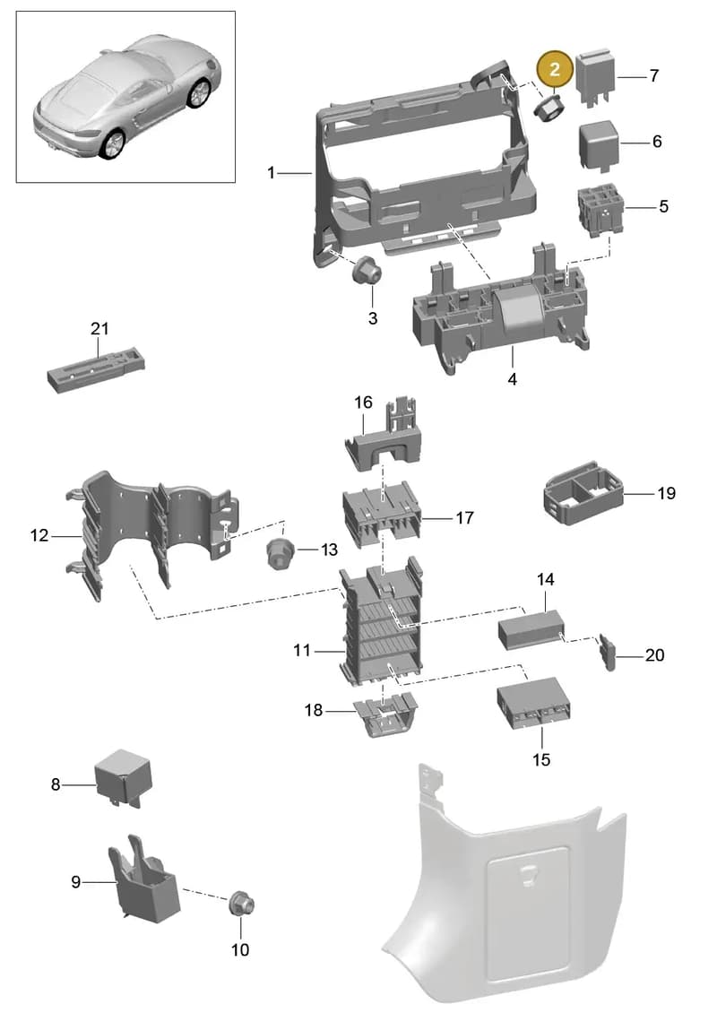 9A260721102 — Porsche Cayman (2016-2019) diagram p50902000, position 2