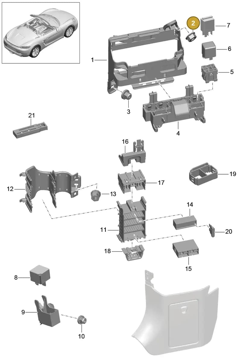 9A260721102 — Porsche Boxster (2016-2019) diagram p48902000, position 2