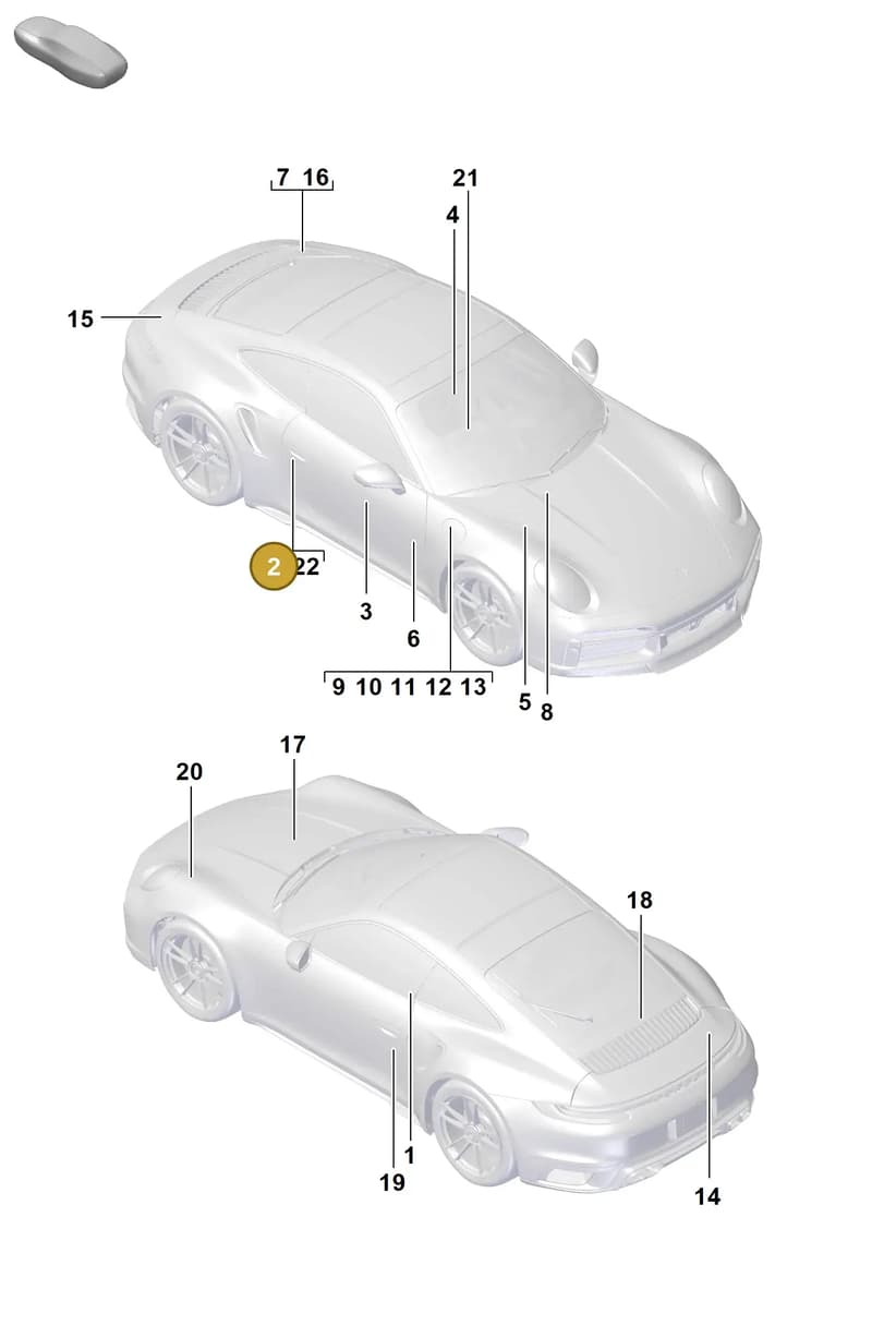9A700102900 — Porsche 911 (2020-2022) diagram p57003000, position 2