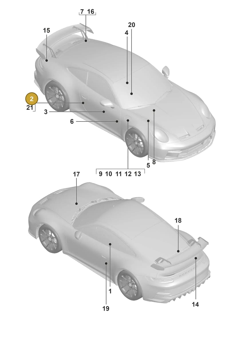 9A700102900 — Porsche 911 (2021-2022) diagram p59003000, position 2