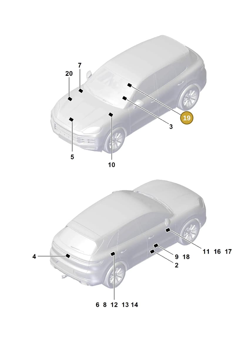 9A700102900 — Porsche Cayenne Coupe (2023-2023) diagram p60003100, position 19