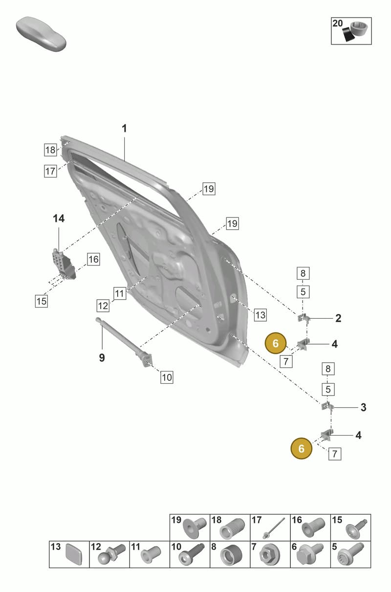 9A700123400 — Porsche Panamera (2020-2023) diagram p58804200, position 6