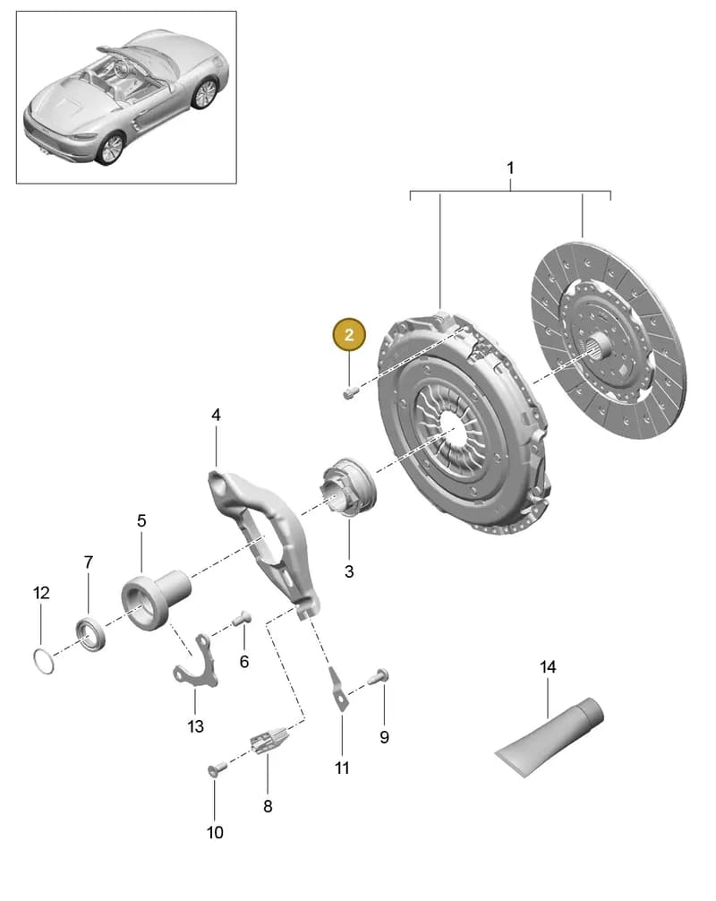 9A700182100 — Porsche Boxster (2016-2019) diagram p48301000, position 2