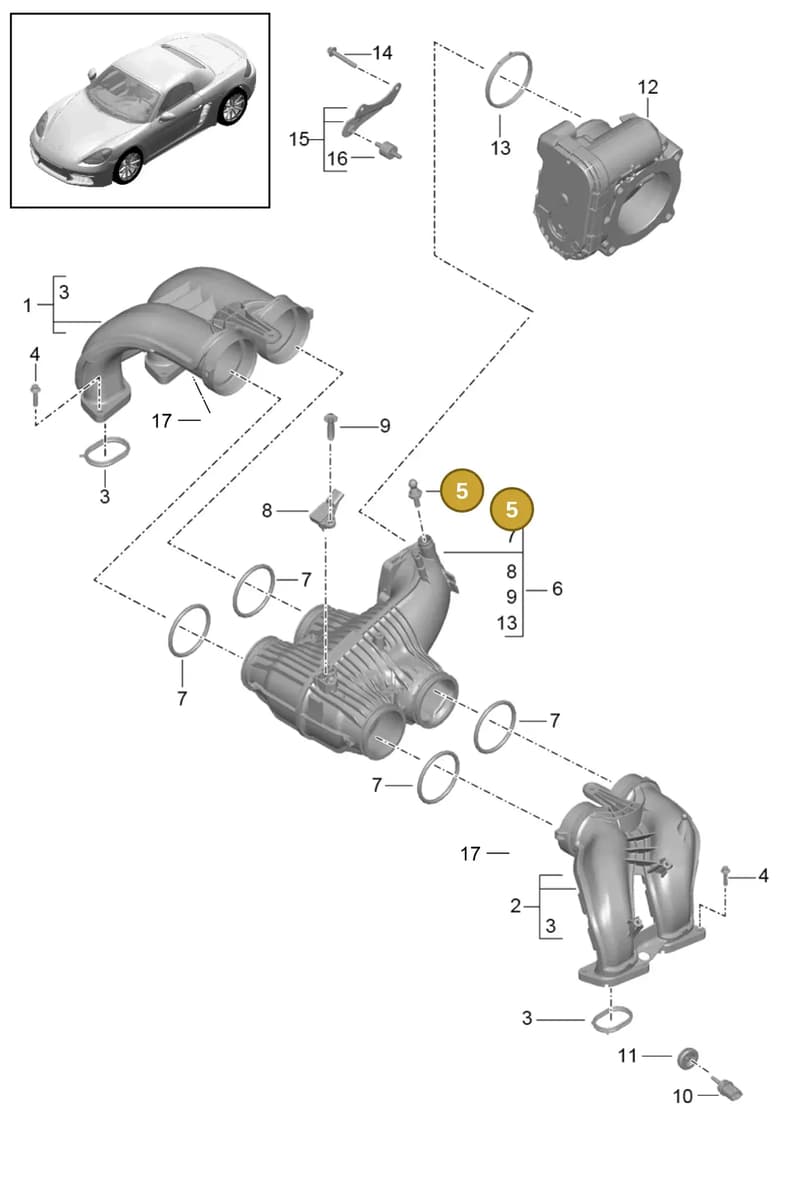 9A700278300 — Porsche Boxster (2016-2019) diagram p48107010, position 5