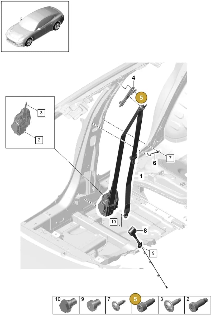 9A700330700 — Porsche Panamera (2016-2020) diagram p49812000, position 5