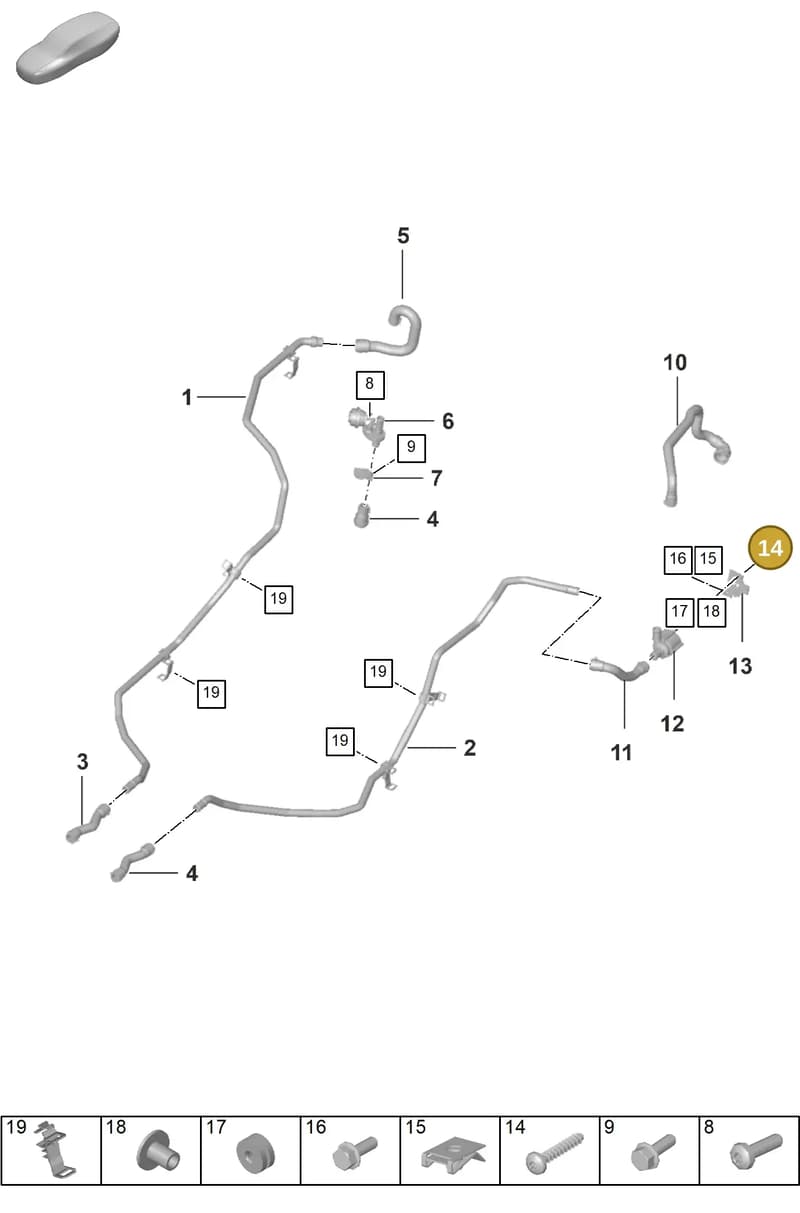9A700336100 — Porsche 911 (2024-2025) diagram p53105500, position 14