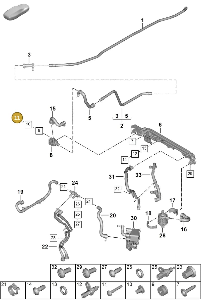 9A700336100 — Porsche 911 (2024-2025) diagram p63105550, position 11