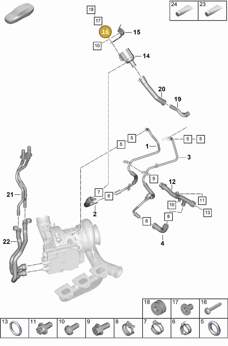 9A700336100 — Porsche 911 (2024-2025) diagram p63202110, position 16