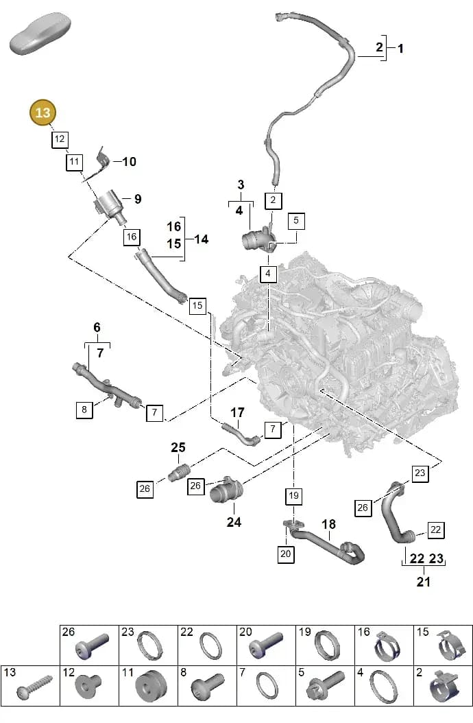 9A700336100 — Porsche 911 (2024-2025) diagram p63105070, position 13