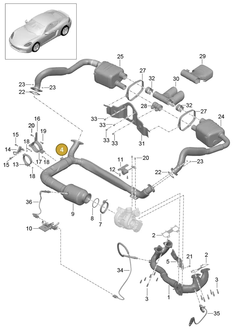 9A700384201 — Porsche Boxster (2016-2019) diagram p50202000, position 4