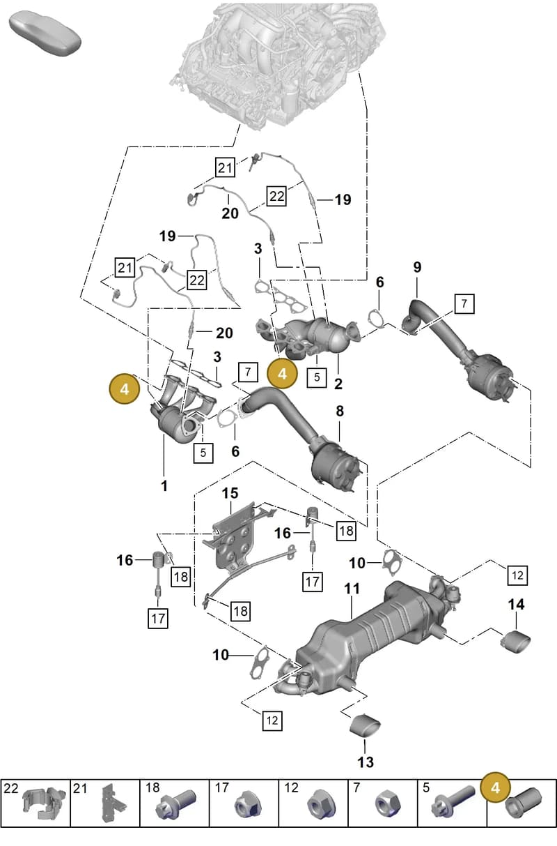 9A700384201 — Porsche Boxster Spyder (2019-2020) diagram p54202005, position 4