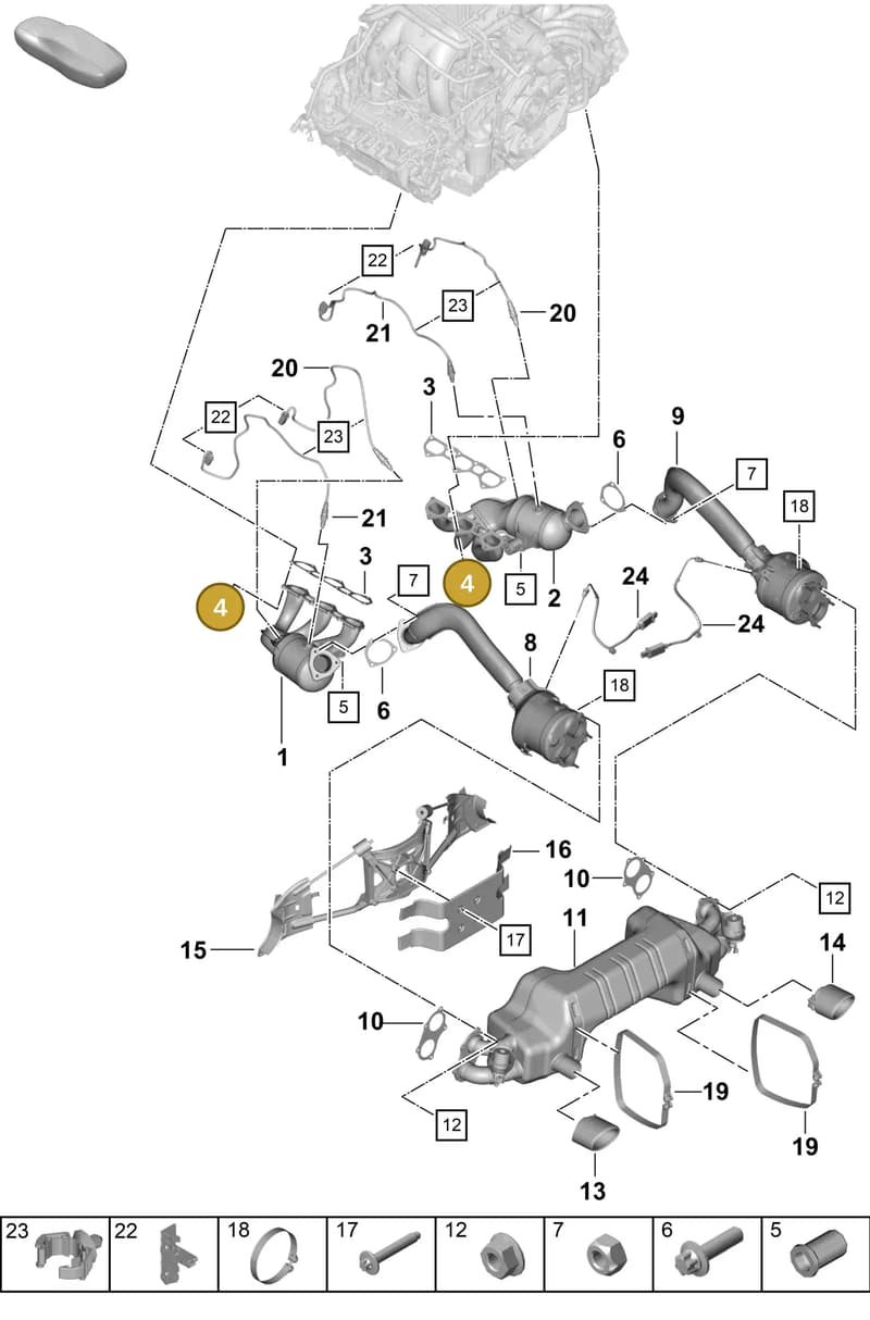 9A700384201 — Porsche Boxster Spyder (2019-2020) diagram p55202000, position 4