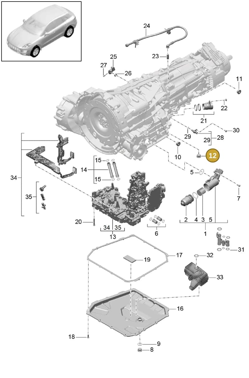 9A700407400 — Porsche Macan (2013-2018) diagram p44320010, position 12