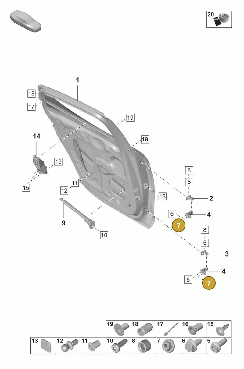 9A700486900 — Porsche Panamera (2020-2023) diagram p58804200, position 7