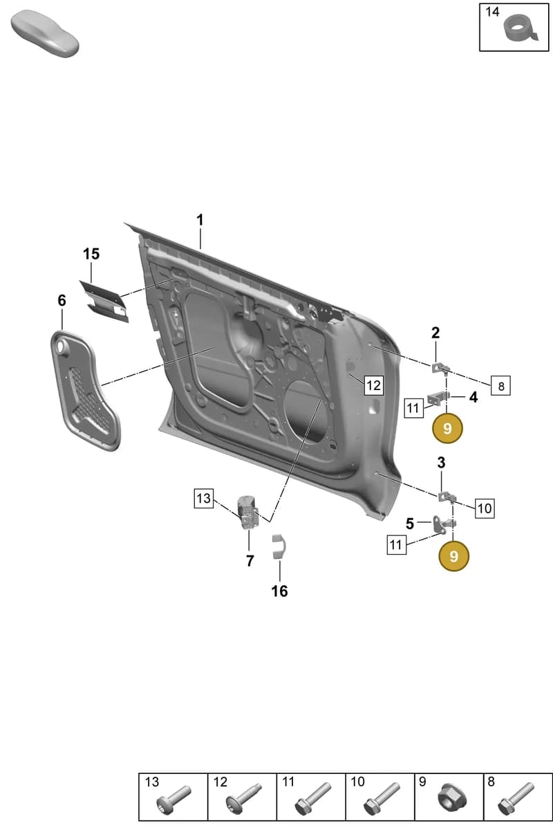 9A700486900 — Porsche Taycan Sport Turismo (2023-2025) diagram p64804020, position 9