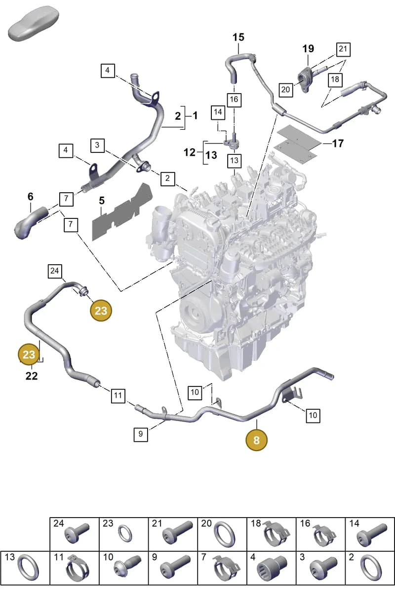 9A700565200 — Porsche Cayenne Coupe (2023-2023) diagram p60105050, position 8+23