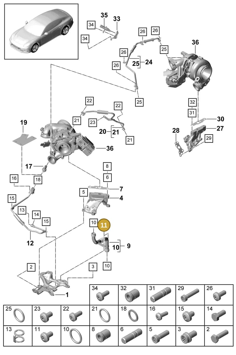 9A700690100 — Porsche Panamera (2016-2020) diagram p49202040, position 11