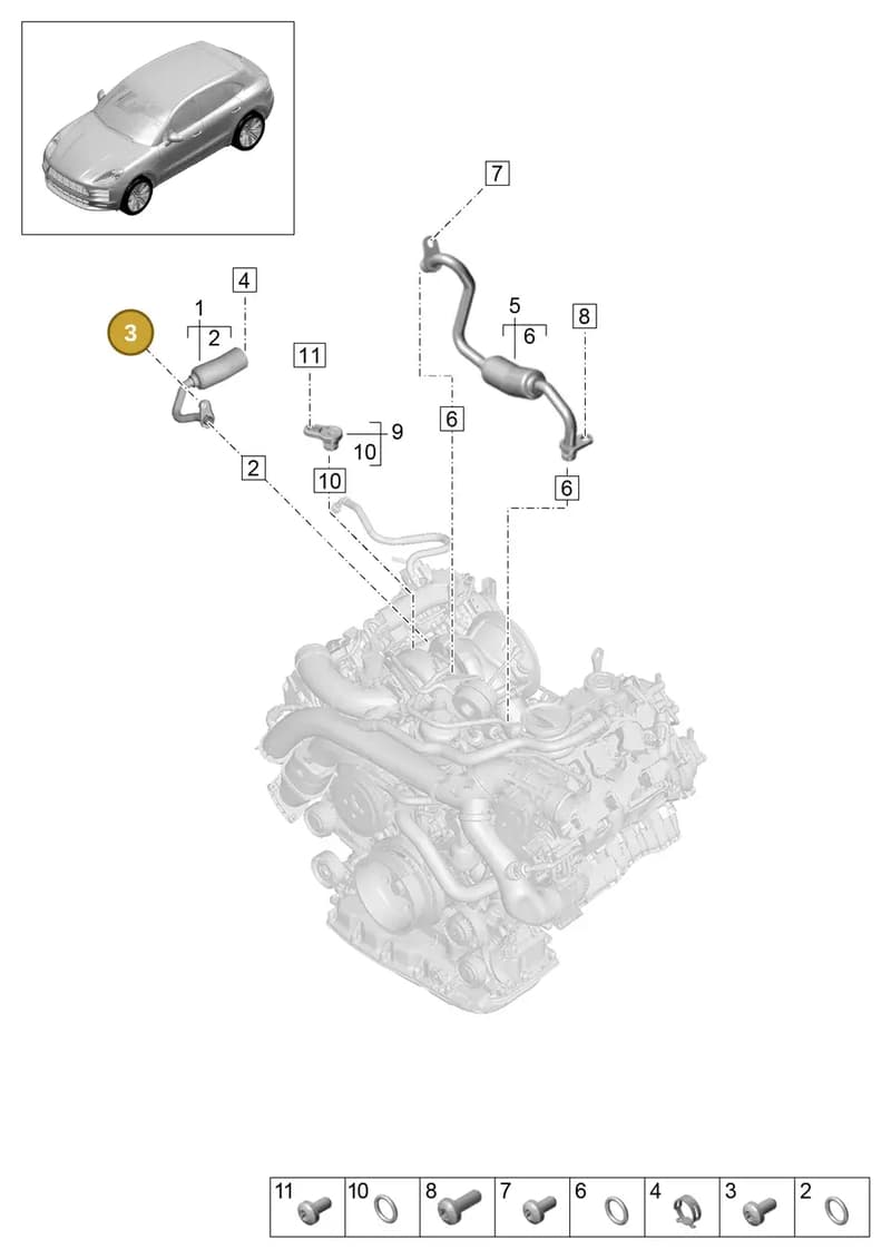 9A700690100 — Porsche Macan (2018-2022) diagram p52000050, position 3