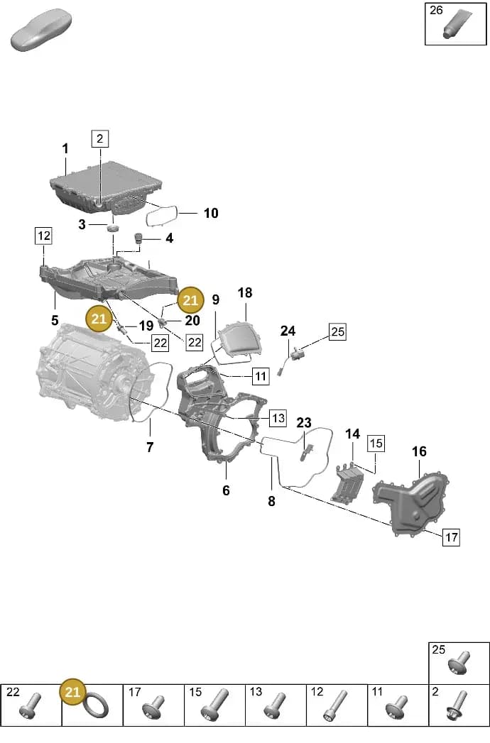 9A700690100 — Porsche Taycan Sport Turismo (2023-2025) diagram p64152060, position 21