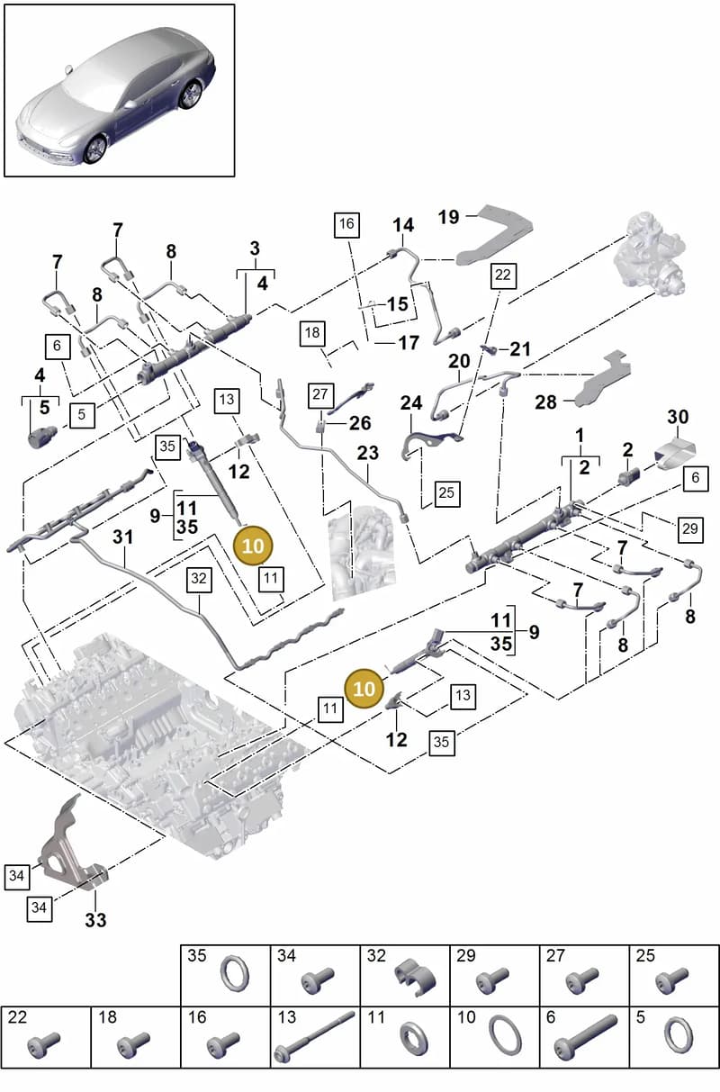 9A700697410 — Porsche Panamera (2016-2020) diagram p49107010, position 10