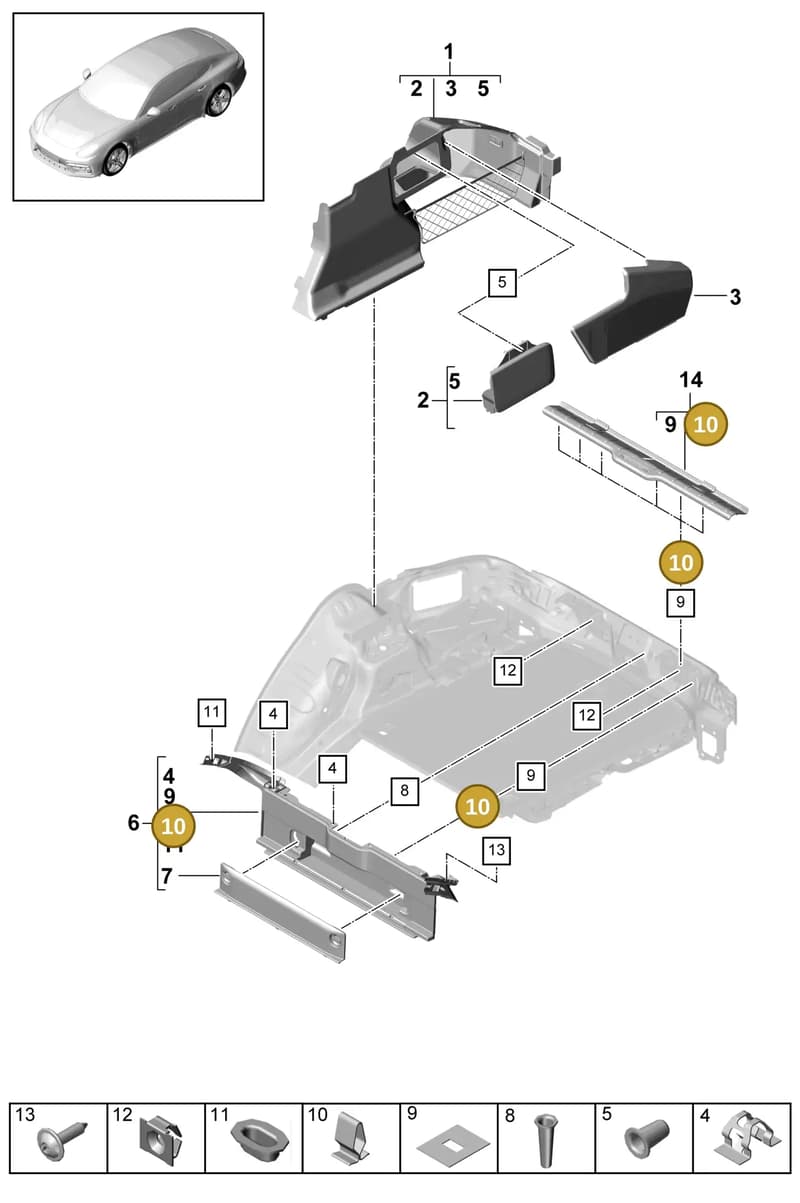 9A700699300 — Porsche Panamera (2016-2020) diagram p49807050, position 10