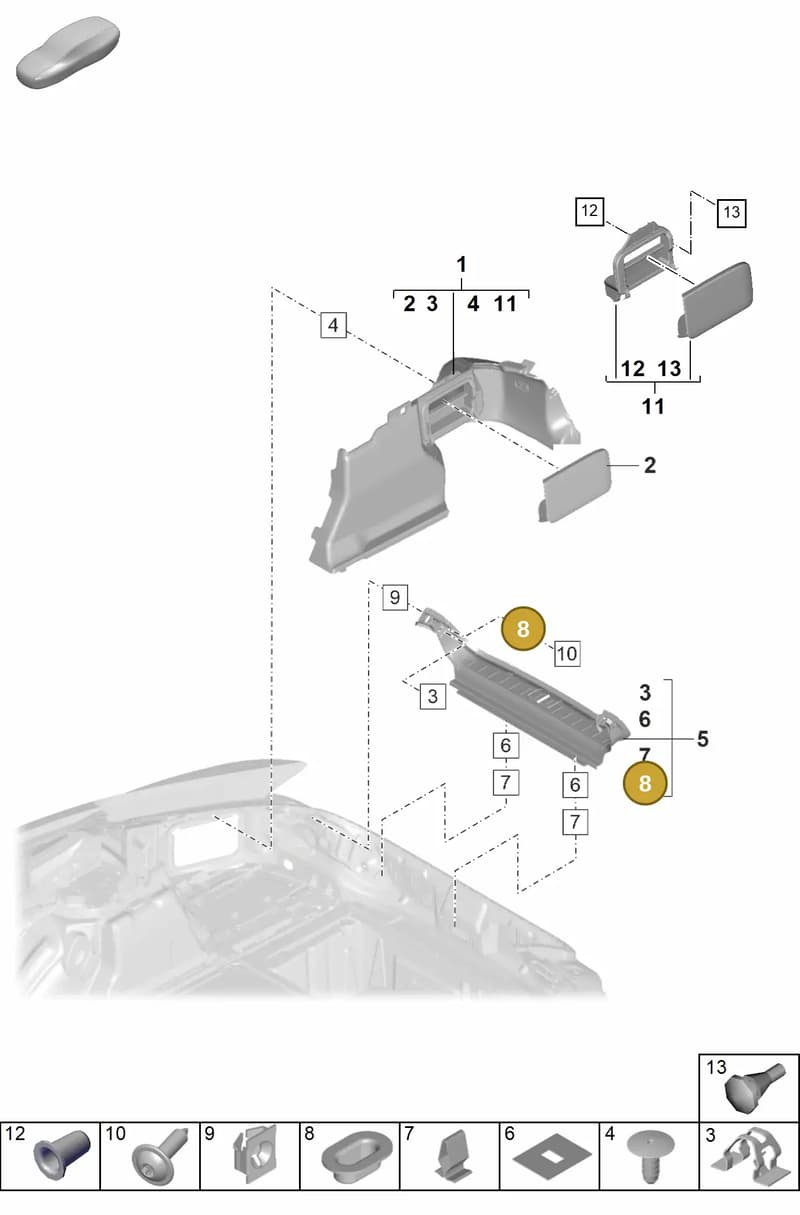 9A700699500 — Porsche Panamera (2020-2023) diagram p58807520, position 8