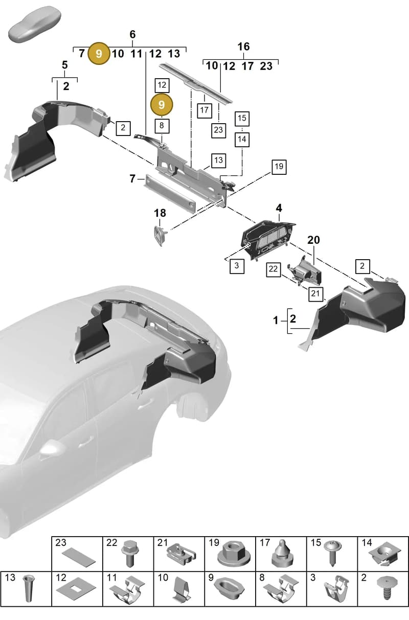 9A700699500 — Porsche Panamera (2023-2025) diagram p62807500, position 9