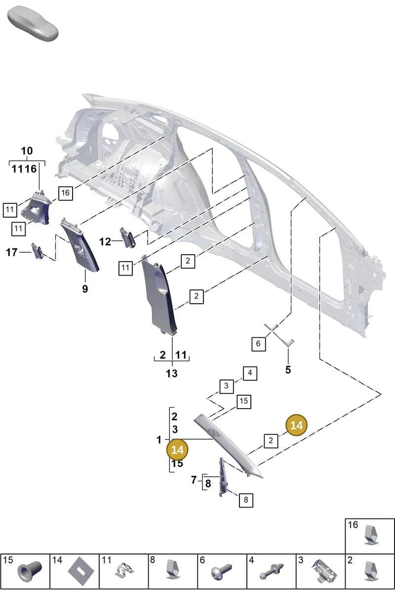 9A700720700 — Porsche Cayenne Coupe (2023-2023) diagram p60807210, position 14