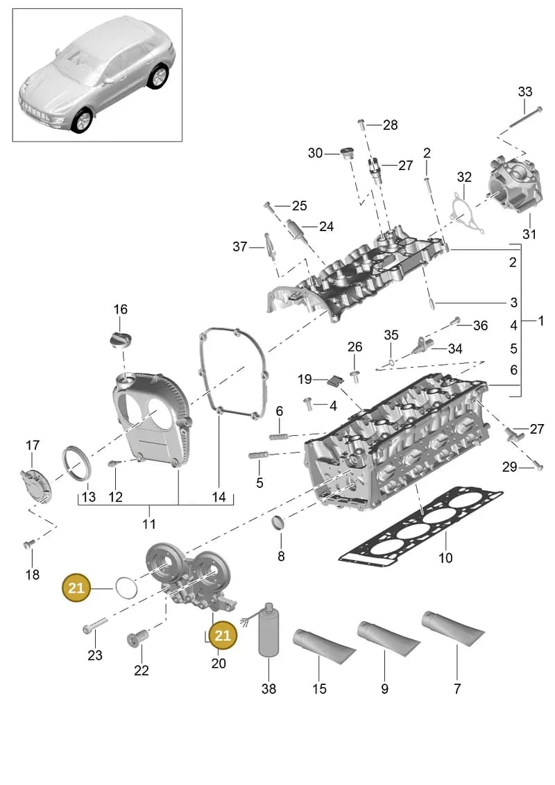 9A700721200 — Porsche Macan (2013-2018) diagram p44103010, position 21