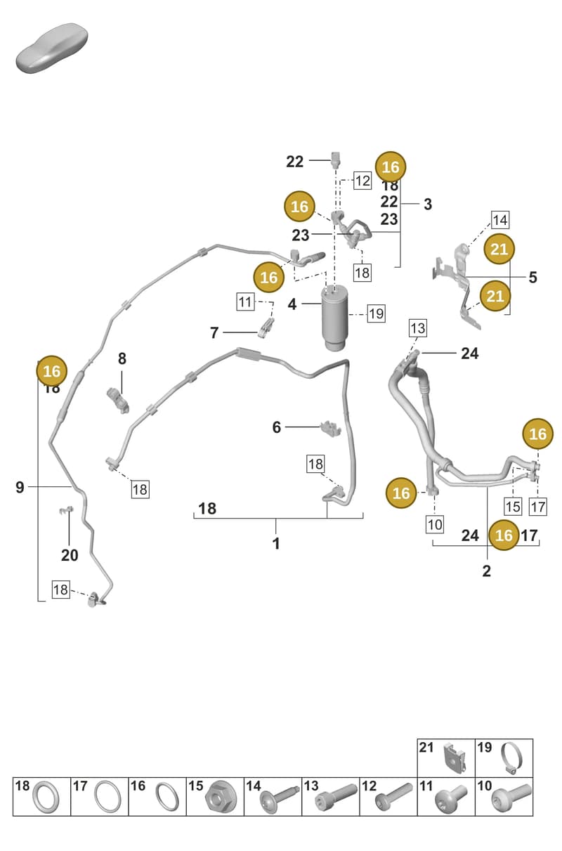 9A700738000 — Porsche 911 (2024-2025) diagram p53814700, position 16+21