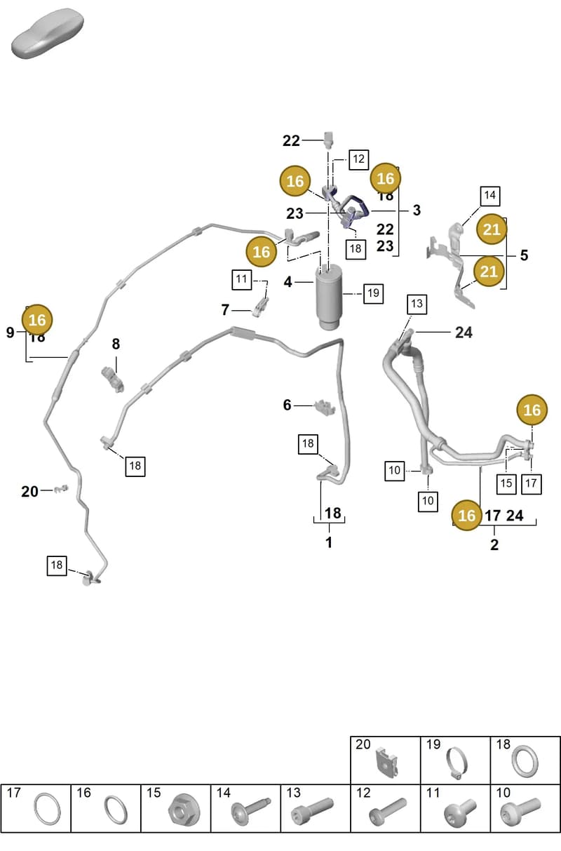 9A700738000 — Porsche 911 (2024-2025) diagram p63814550, position 16+21