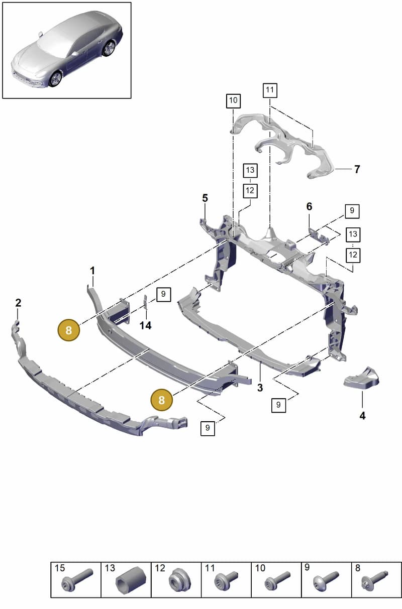 9A700744300 — Porsche Panamera (2016-2020) diagram p49802050, position 8