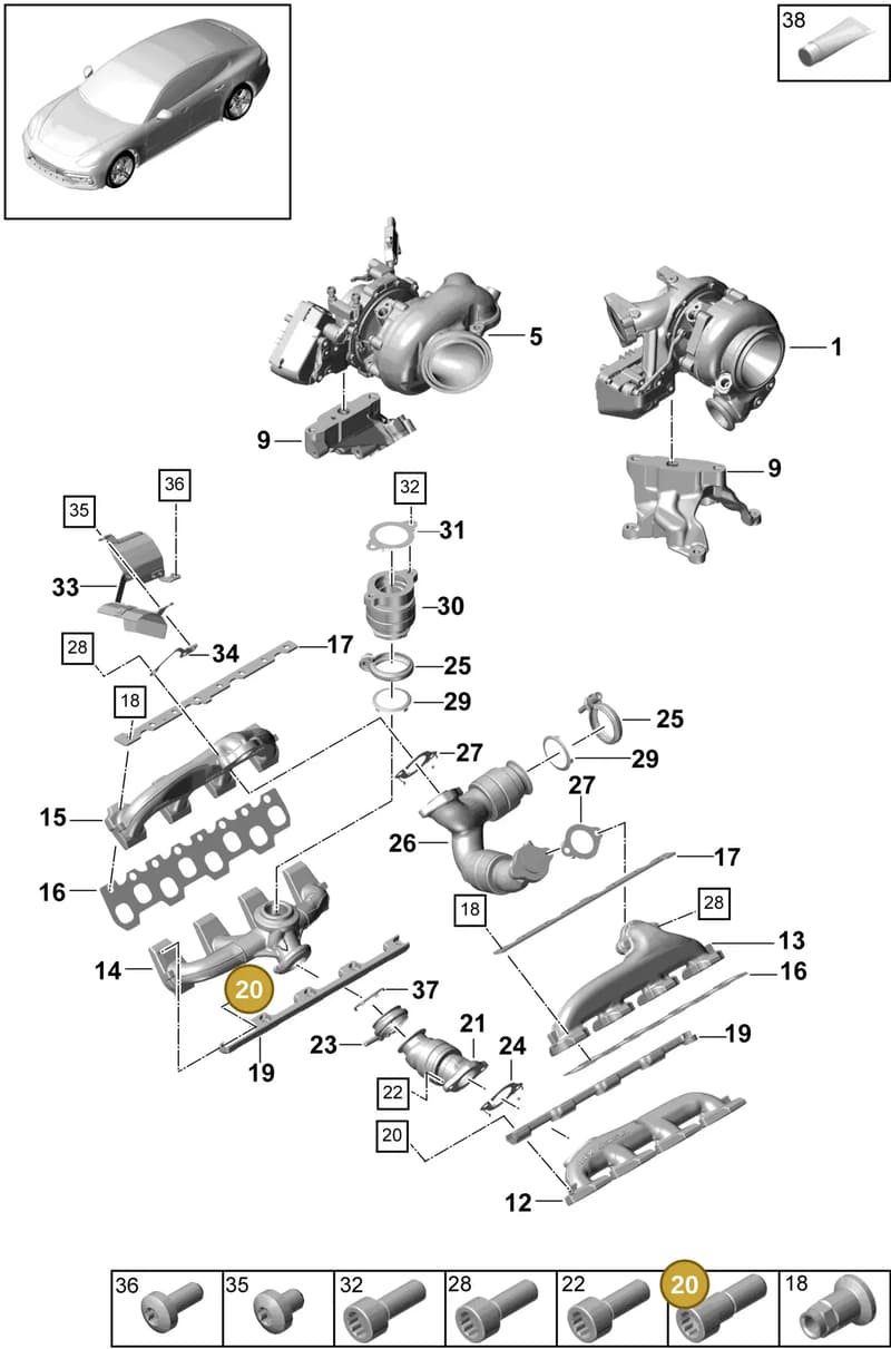 9A700749900 — Porsche Panamera (2016-2020) diagram p49202010, position 20
