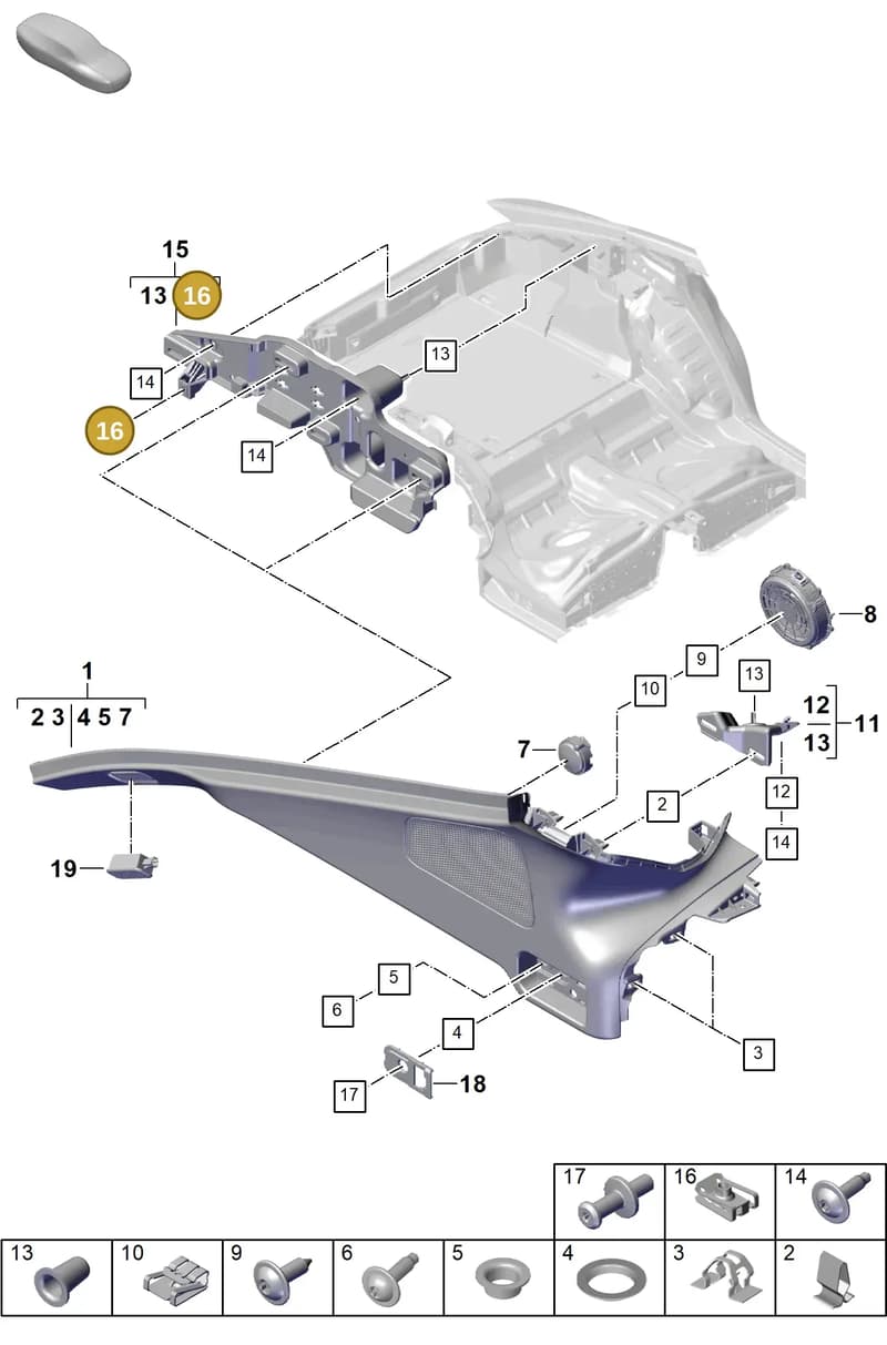 9A700762400 — Porsche Panamera (2023-2025) diagram p62807400, position 16
