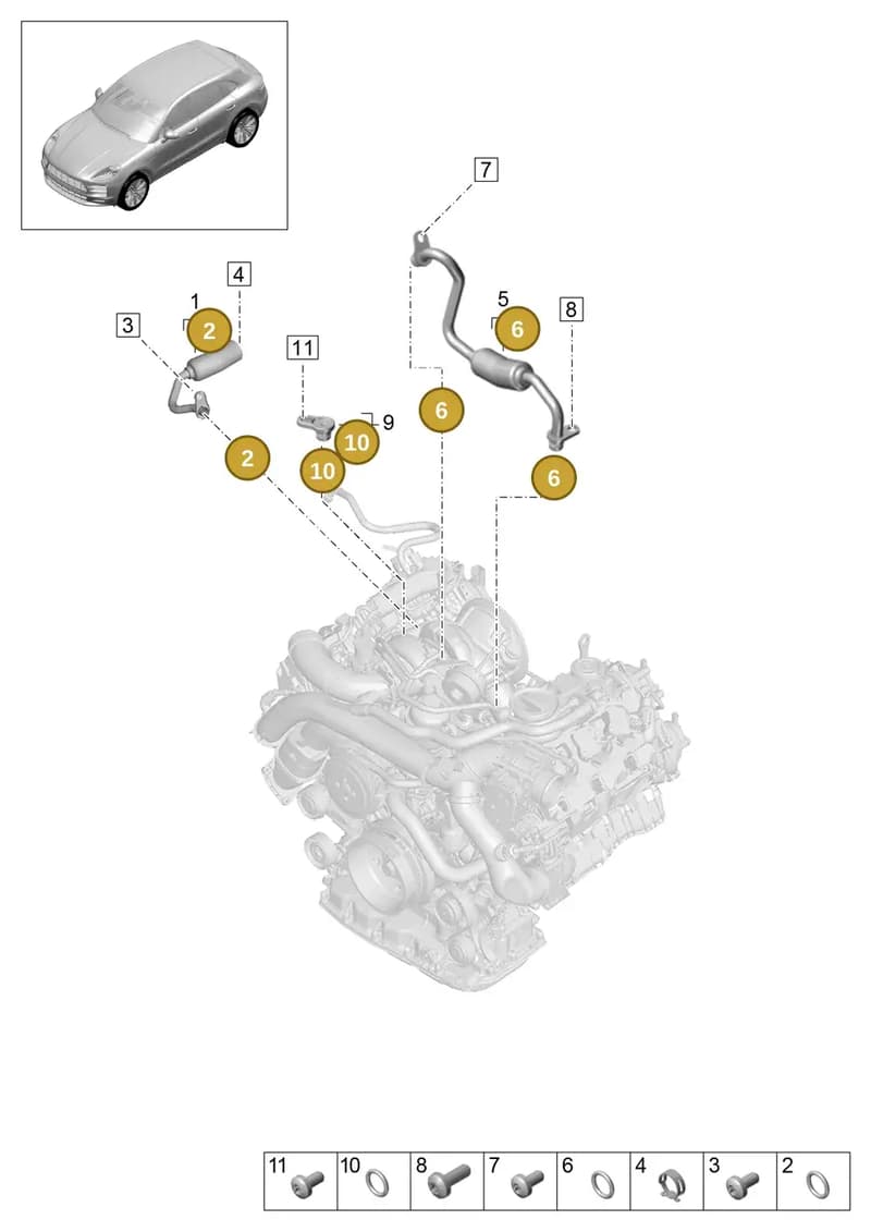 9A700768900 — Porsche Macan (2018-2022) diagram p52000050, position 2+6+10