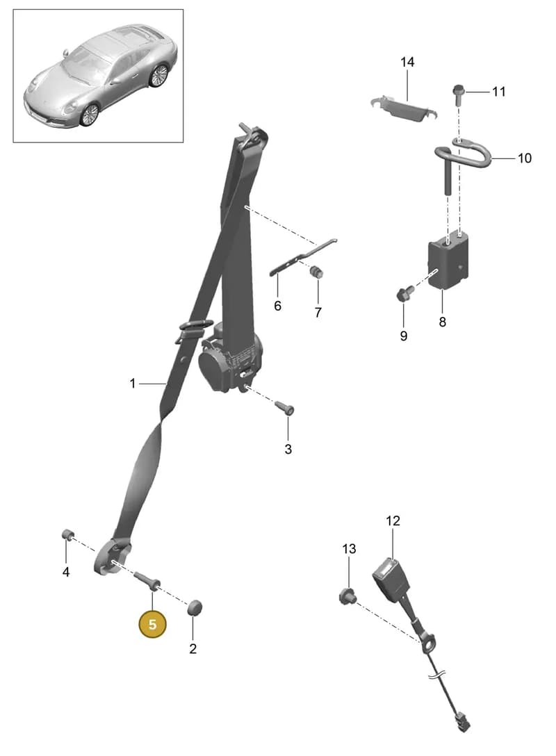 9A700775500 — Porsche 911 (2016-2019) diagram p47812000, position 5