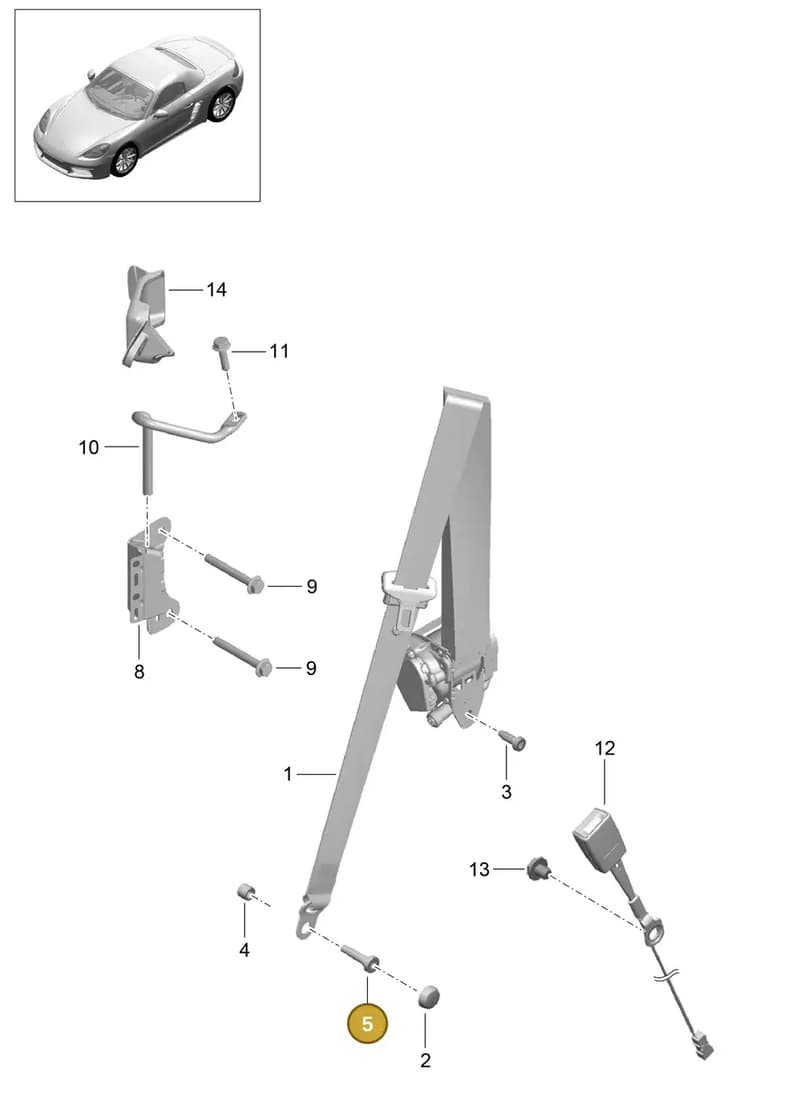 9A700775500 — Porsche Boxster (2016-2019) diagram p48812000, position 5