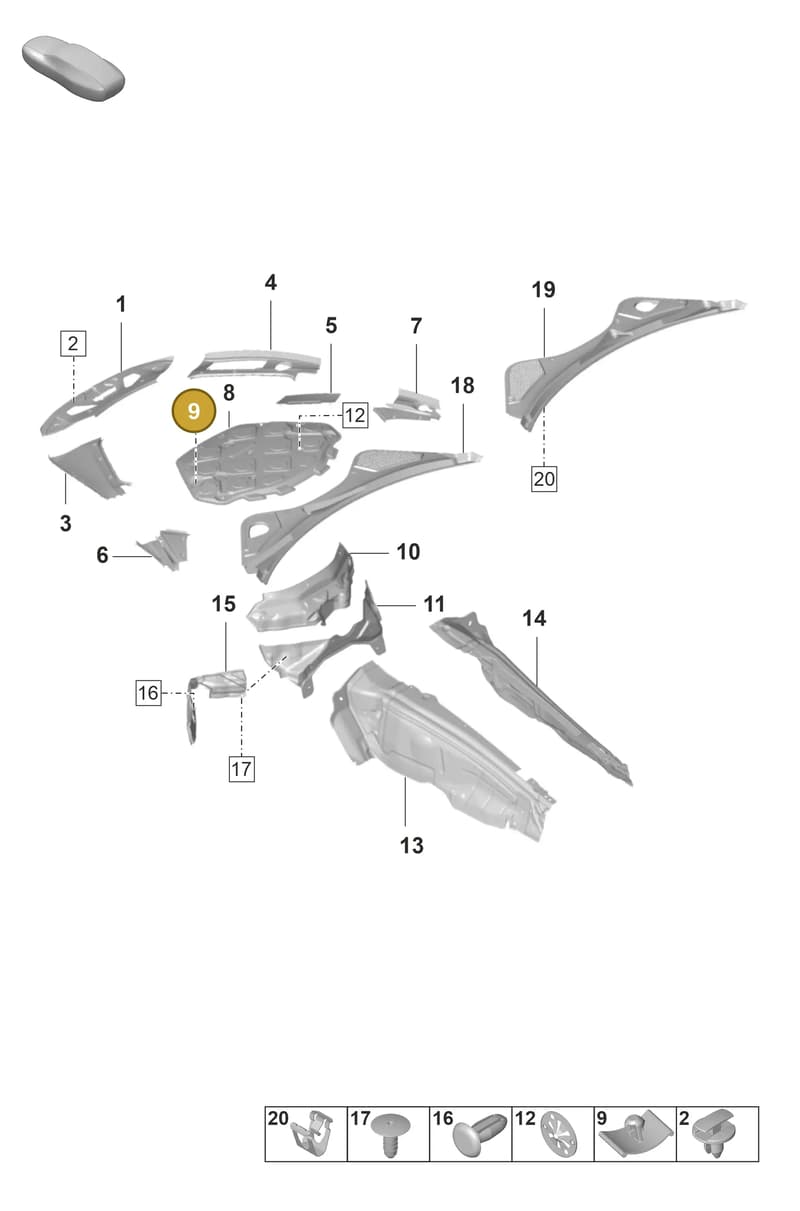 9A700776600 — Porsche Panamera (2020-2023) diagram p58807000, position 9