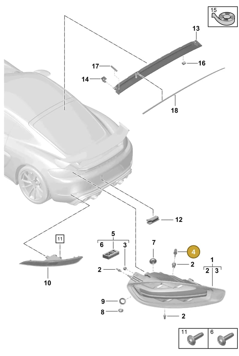 9A700778500 — Porsche Cayman (2019-2022) diagram p55905050, position 4