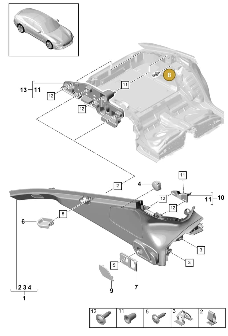 9A700779800 — Porsche Panamera (2016-2020) diagram p49807040, position 8