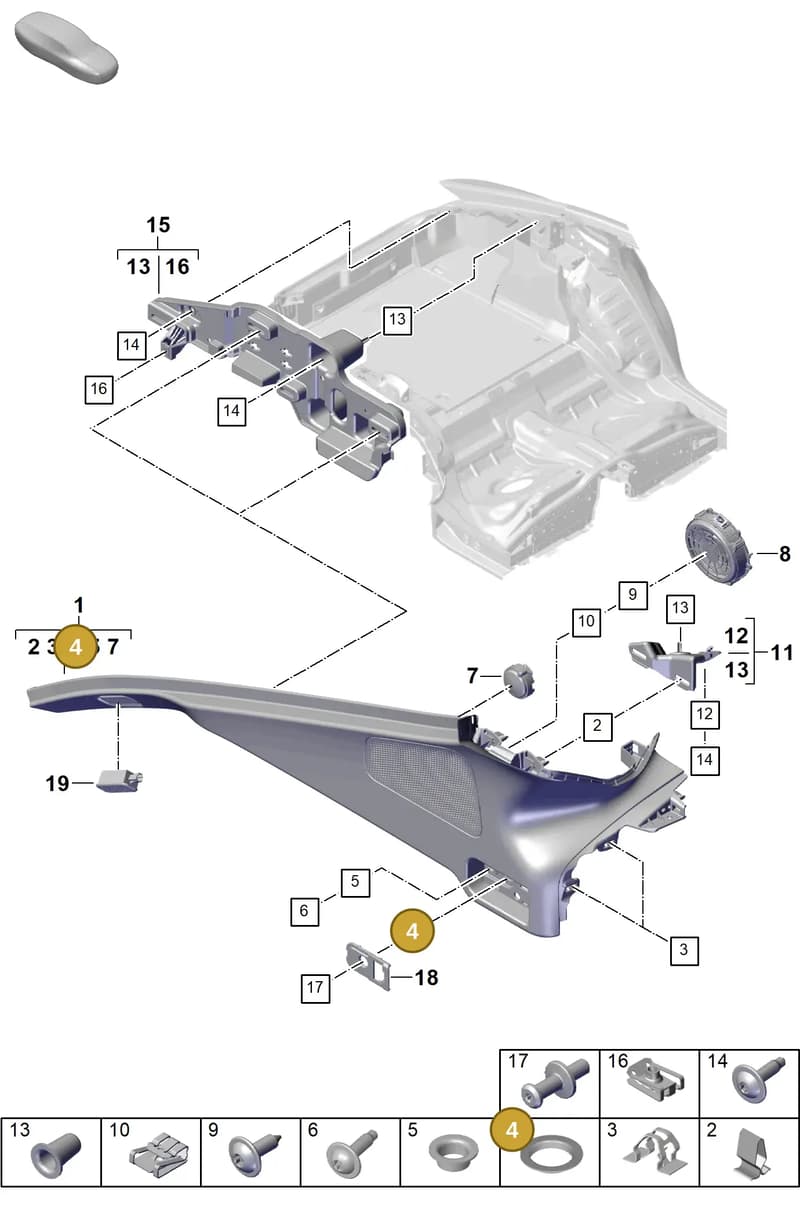 9A700779800 — Porsche Panamera (2023-2025) diagram p62807400, position 4