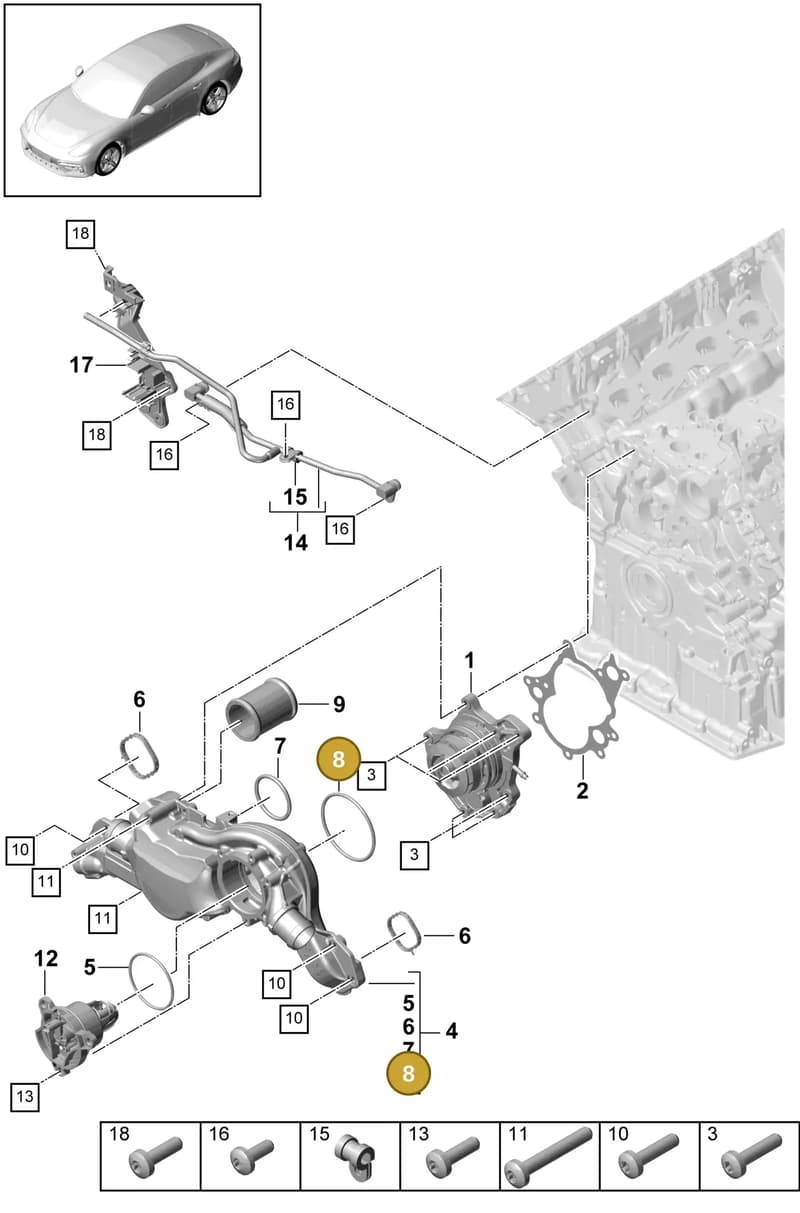 9A700780900 — Porsche Panamera (2016-2020) diagram p49105000, position 8