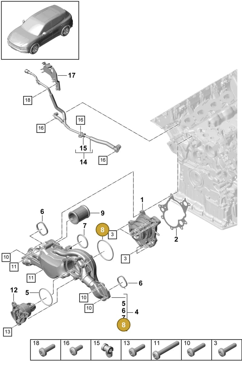 9A700780900 — Porsche Cayenne (2017-2023) diagram p51105000, position 8