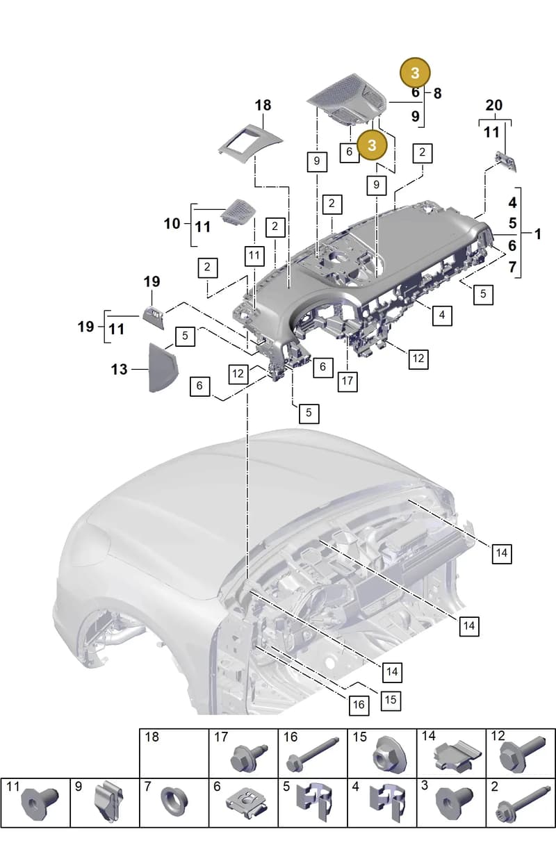 9A700783100 — Porsche Cayenne Coupe (2023-2023) diagram p60809000, position 3