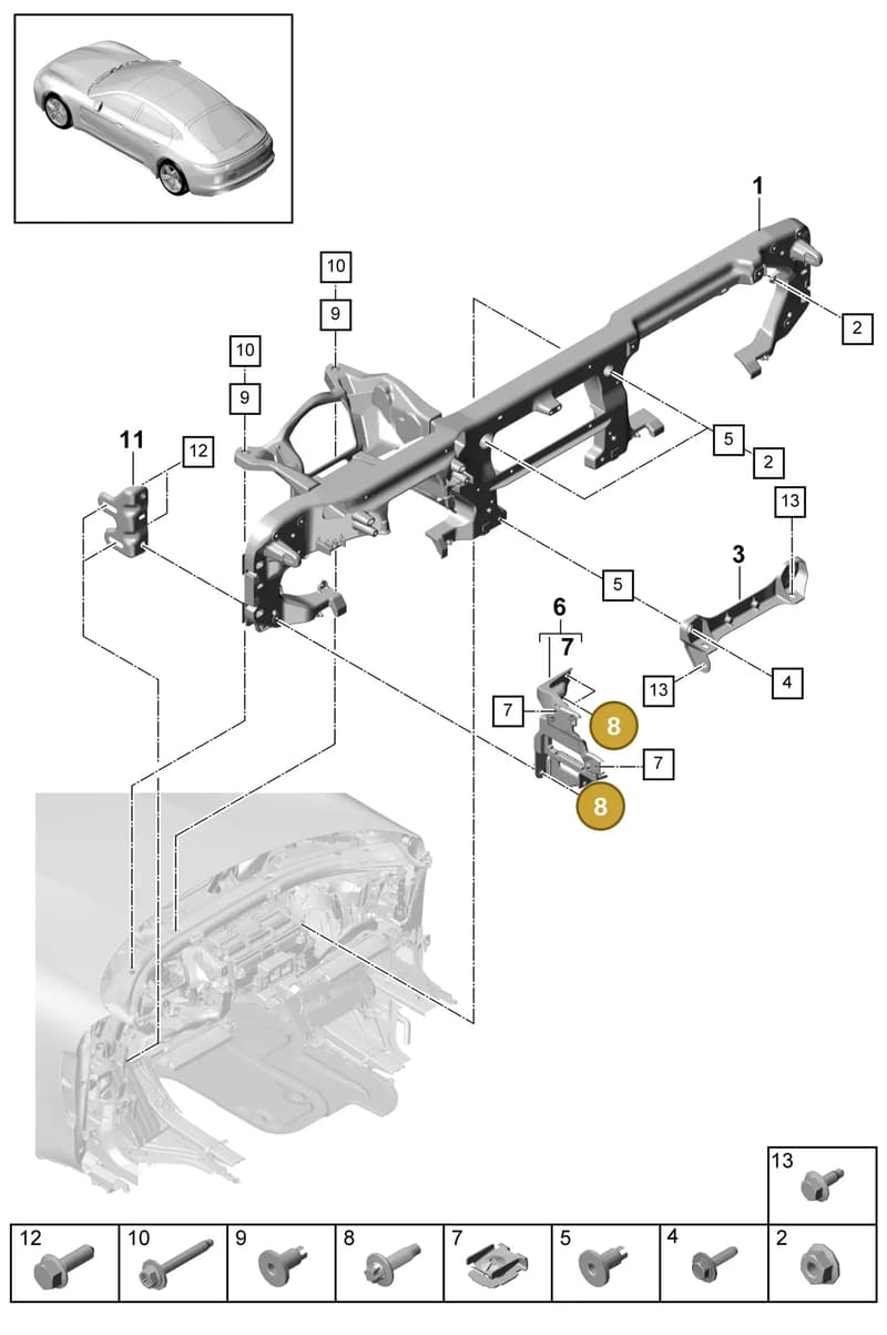 9A700784900 — Porsche Panamera (2016-2020) diagram p49809020, position 8