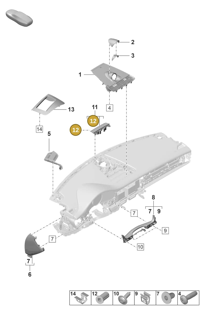 9A700784900 — Porsche Panamera (2020-2023) diagram p58809050, position 12