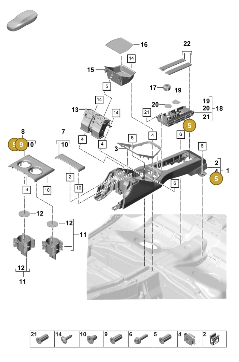 9A700784900 — Porsche Panamera (2020-2023) diagram p58809300, position 5+9