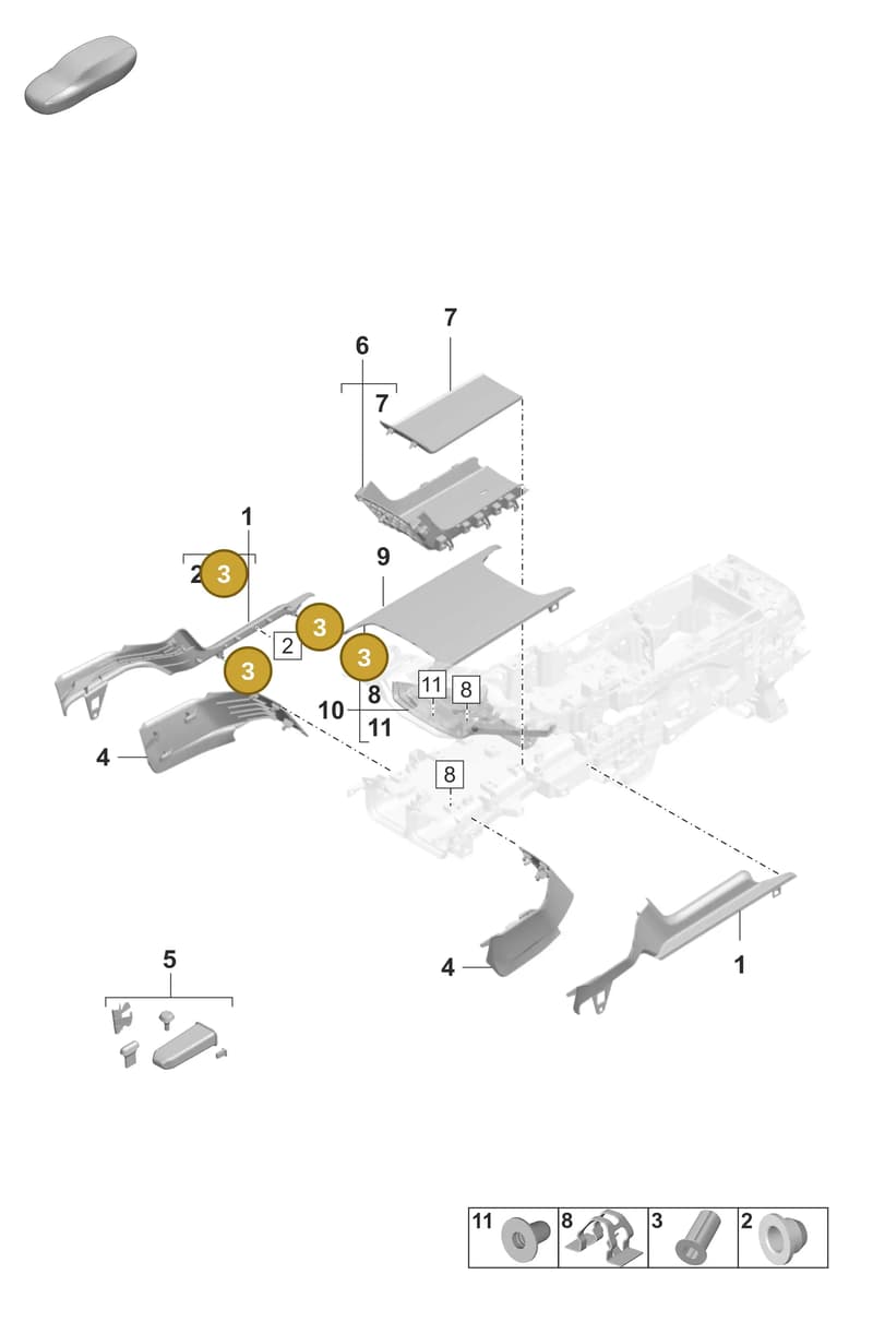 9A700784901 — Porsche Taycan Sport Turismo (2023-2025) diagram p56809220, position 3