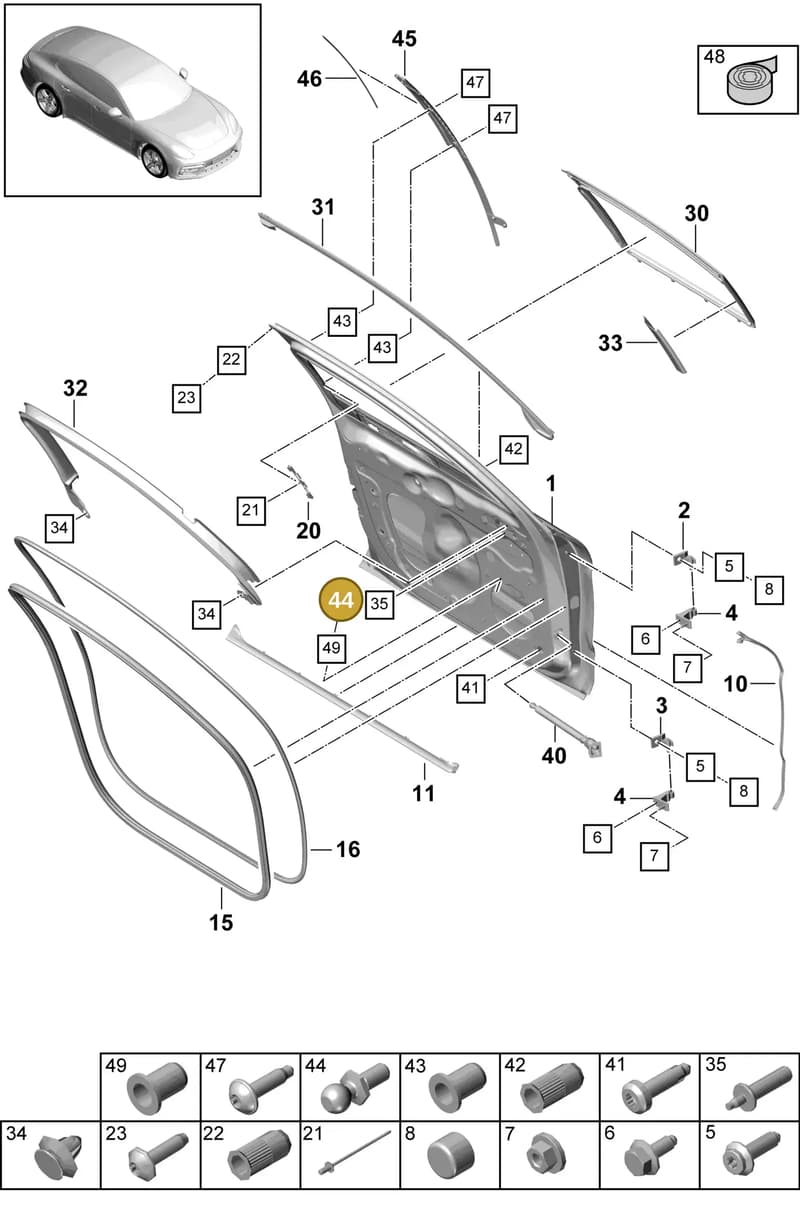 9A700786400 — Porsche Panamera (2016-2020) diagram p49804000, position 44